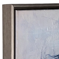 Blue Abstract Silver Framed Canvas Art Print