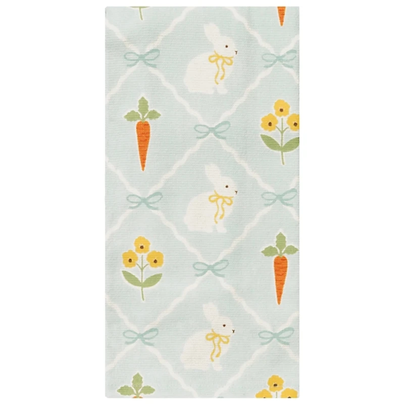Blue Bunnies & Bows Kitchen Towels, Set of 2