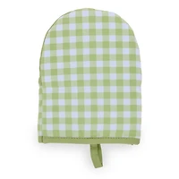Green Gingham Oven Mitts, Set of 2
