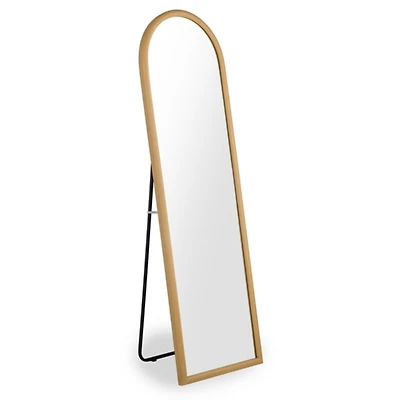 Natural Modern Arch Floor Mirror