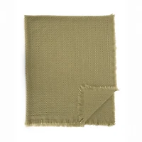 Waffle Weave Fringe Throw