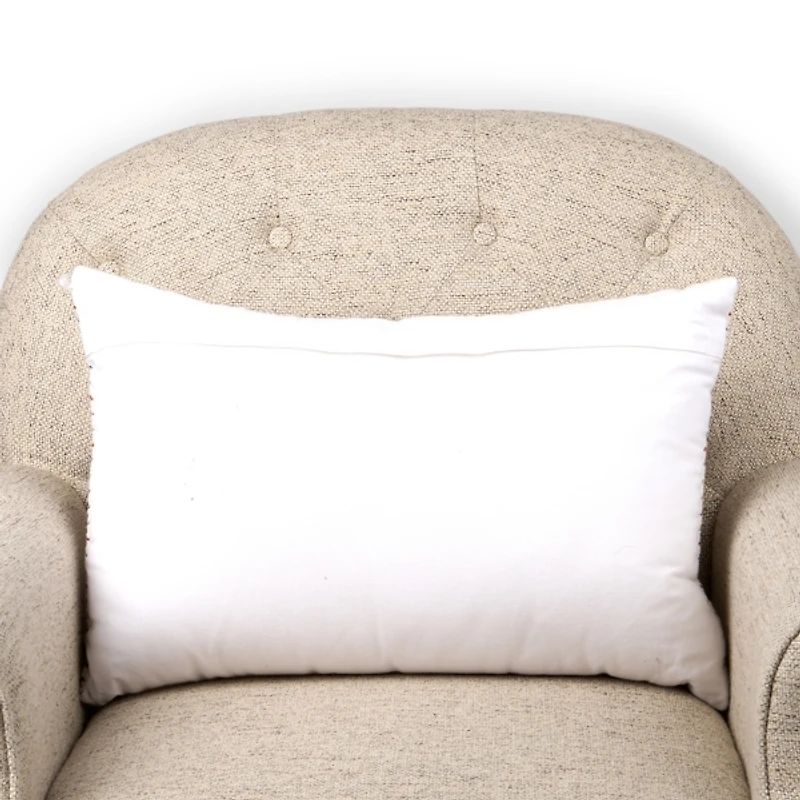 Red and Blue Woven Stripe Lumbar Pillow