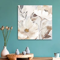 Whisper White Florals Canvas Art Print