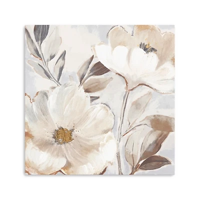 Whisper White Florals Canvas Art Print