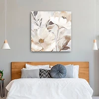 Whisper White Florals Canvas Art Print, 40x40