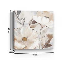 Whisper White Florals Canvas Art Print, 40x40