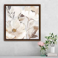 Whisper Florals Framed Canvas Art Print
