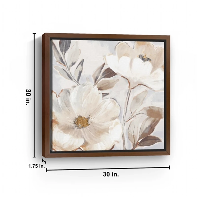 Whisper Florals Framed Canvas Art Print, 30x30