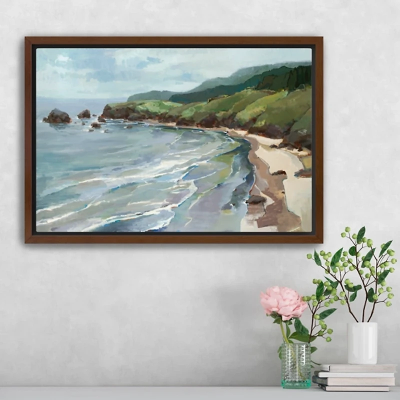Seaside Cliffs Framed Canvas Art Print