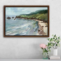 Seaside Cliffs Framed Canvas Art Print