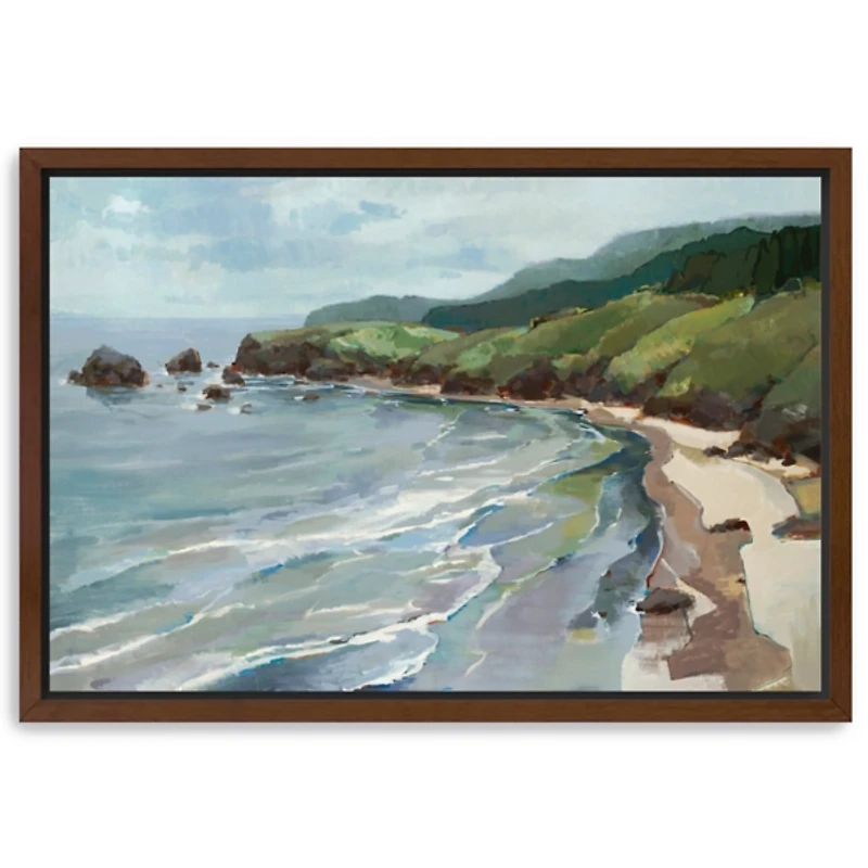 Seaside Cliffs Framed Canvas Art Print