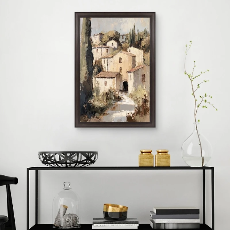 Stacked Village Framed Canvas Art Print