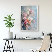 Abstract Pink Bouquet Framed Canvas Art Print