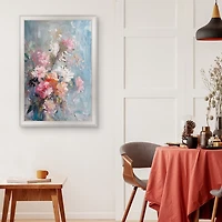 Abstract Pink Bouquet Framed Canvas Art Print