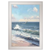 Flying Over Waves Framed Canvas Art Print