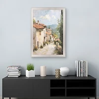 Village Path Framed Canvas Art Print