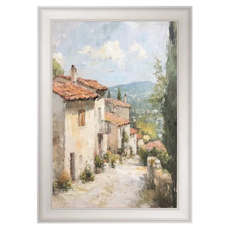 Village Path Framed Canvas Art Print