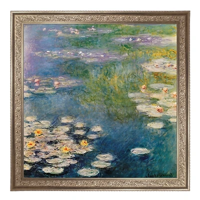 Water Lilies Vintage Framed Canvas Art Print