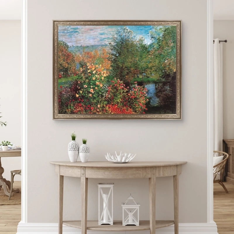 Corner of the Garden Framed Canvas Art Print