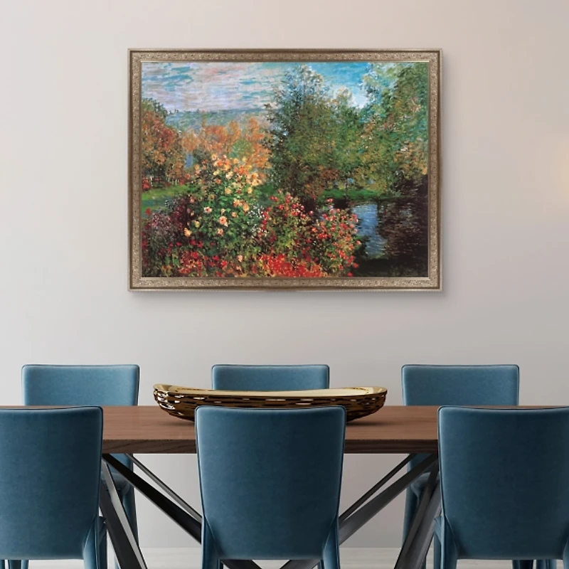 Corner of the Garden Framed Canvas Art Print