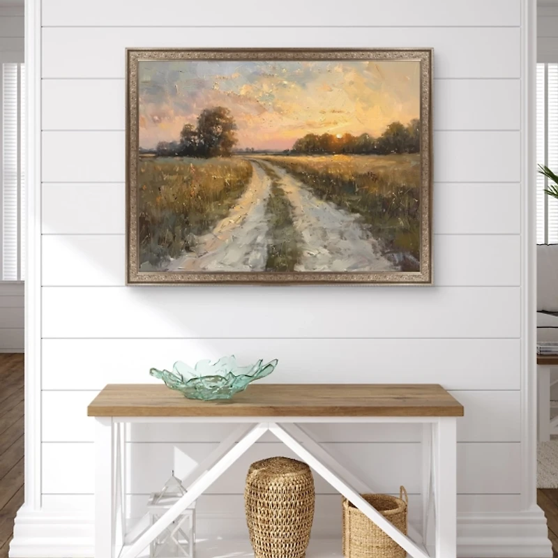 Country Roads Framed Canvas Art Print