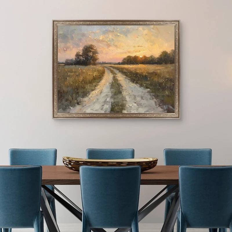 Country Roads Framed Canvas Art Print