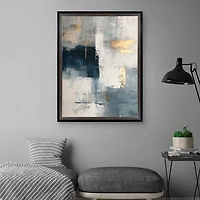 Touched by Blue Framed Canvas Art Print