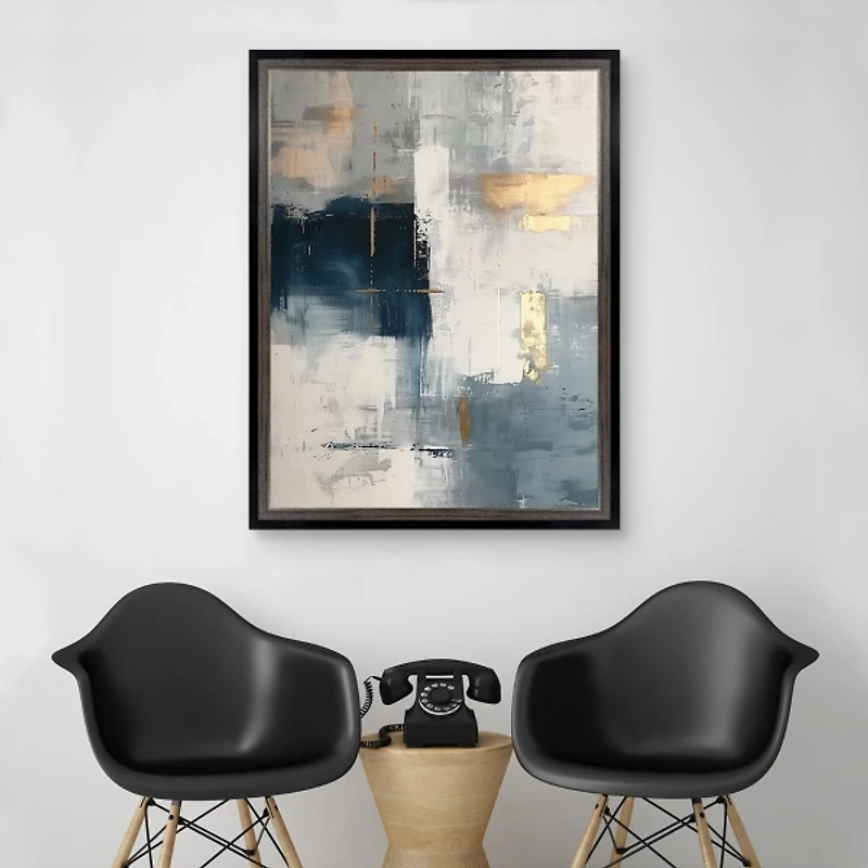 Touched by Blue Framed Canvas Art Print