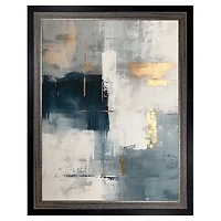 Touched by Blue Framed Canvas Art Print