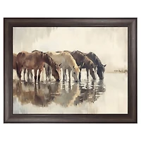 Herd of Horses Framed Canvas Art Print