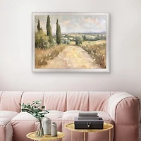 Tall Tree Path Framed Canvas Art Print