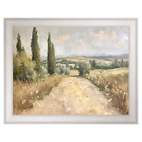 Tall Tree Path Framed Canvas Art Print