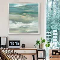 Blue Tranquility Abstract Framed Canvas Art Print