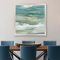 Blue Tranquility Abstract Framed Canvas Art Print
