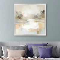 Misty Horizon Framed Canvas Art Print