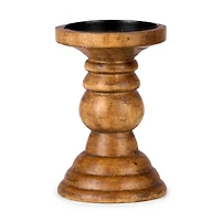 Turned Wood Pillar Candle Holder, 6 in.