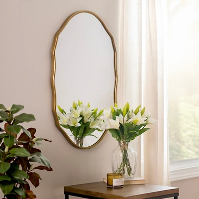Oval Gold Madalyn Metal Wall Mirror