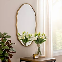 Oval Gold Madalyn Metal Wall Mirror