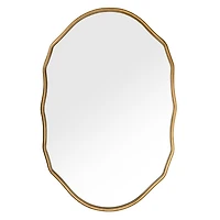 Oval Gold Madalyn Metal Wall Mirror