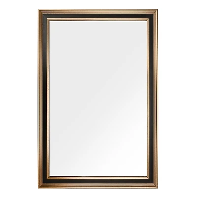 Antique Gold and Black Framed Mirror