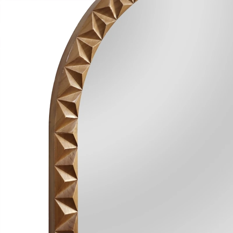 Chelly Natural Wood Arched Wall Mirror
