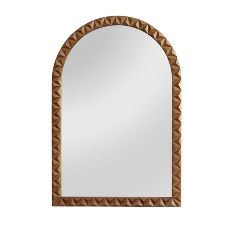 Chelly Natural Wood Arched Wall Mirror