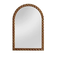 Chelly Natural Wood Arched Wall Mirror