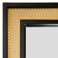 Nora Black and Tan Rattan Wall Mirror