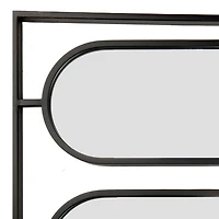 Annika Black Metal Oval Panel Wall Mirror