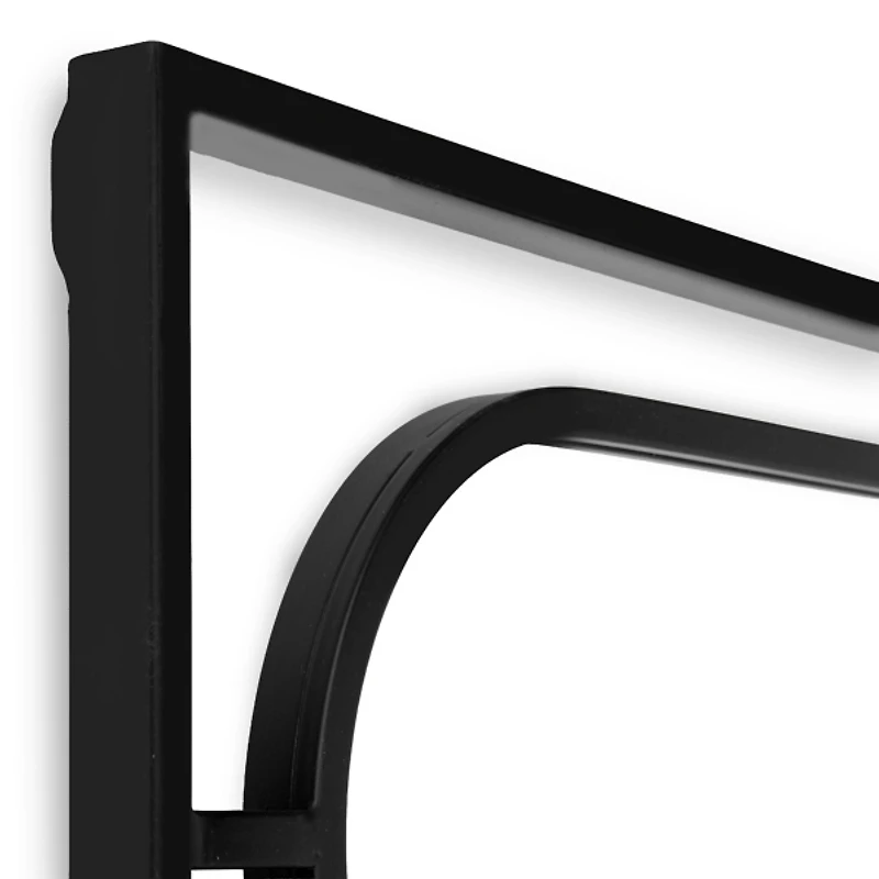 Annika Black Metal Oval Panel Wall Mirror