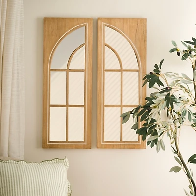 Clarke Wood Arched Panel Wall Mirrors, Set of 2