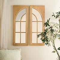 Clarke Wood Arched Panel Wall Mirrors, Set of 2