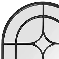 Black Metal Paned Arch Leaner Mirror