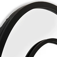 Black Metal Paned Arch Leaner Mirror